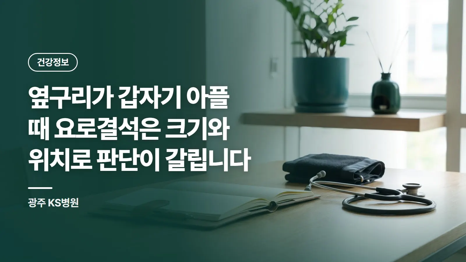 옆구리가 갑자기 아플 때 요로결석은 크기와 위치로 판단이 갈립니다