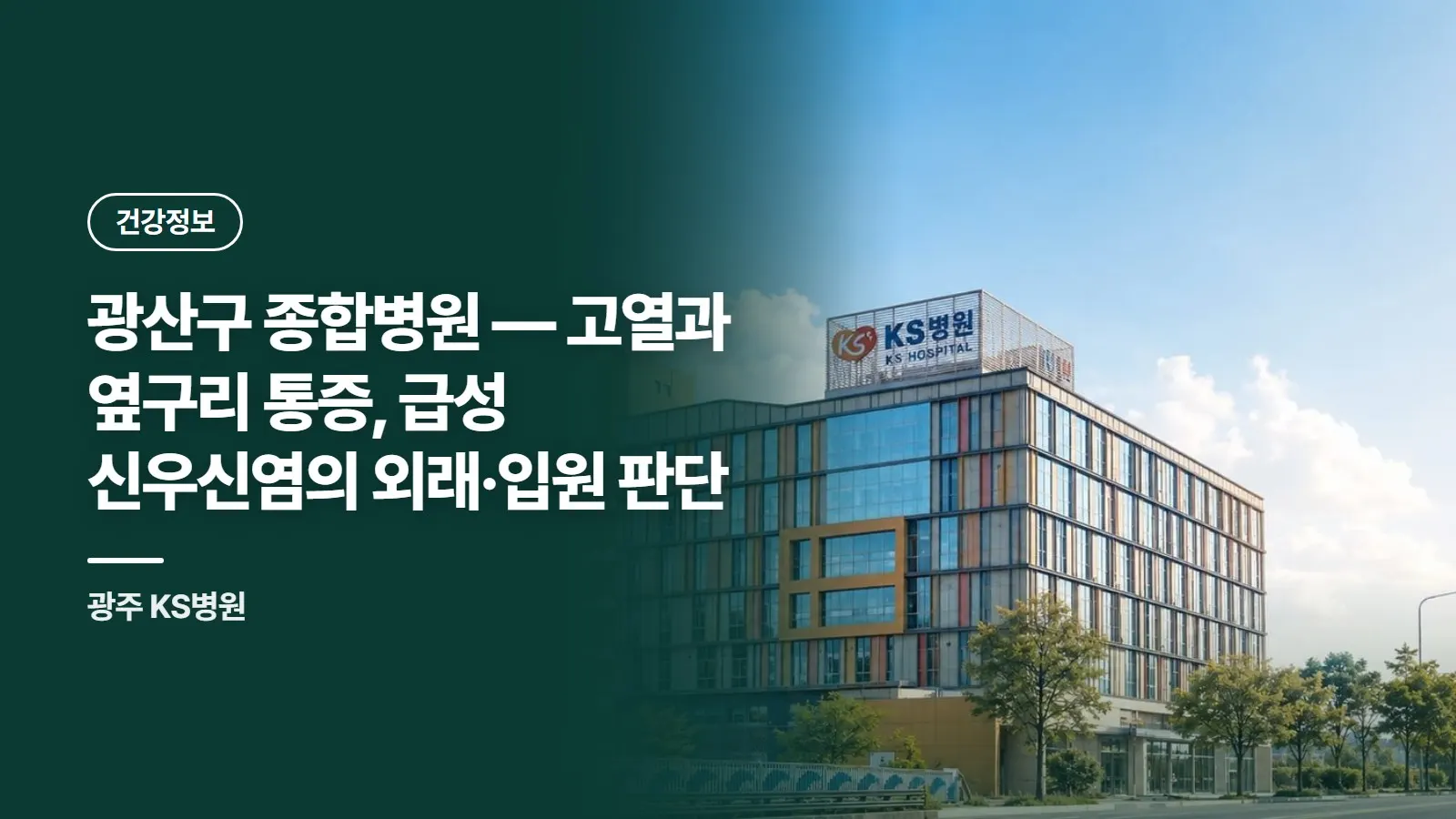 광산구 종합병원 — 고열과 옆구리 통증, 급성 신우신염의 외래·입원 판단